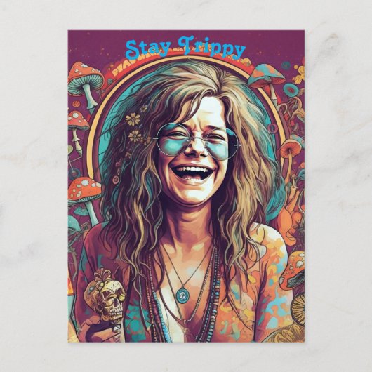 Aangepaste Hippie Boho Stay Trippy Vibes Personali Briefkaart (Voorkant)
