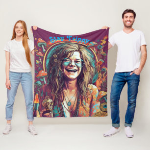 Aangepaste Hippie Boho Stay Trippy Vibes Personali Fleece Deken