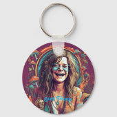 Aangepaste Hippie Boho Stay Trippy Vibes Personali Sleutelhanger (Achterkant)