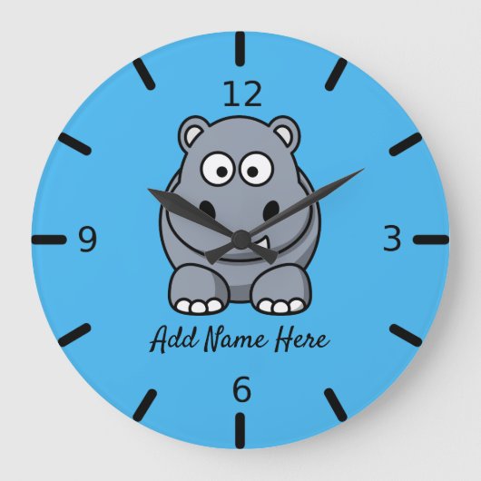Aangepaste hippo bevestigen grote klok (Voorkant)