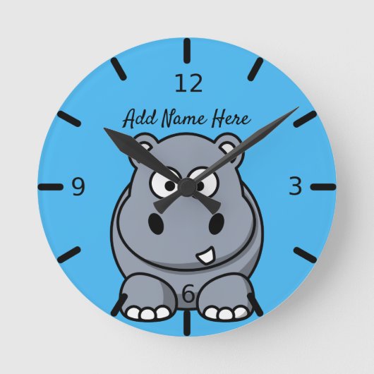 Aangepaste hippo grote klok (Voorkant)