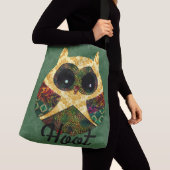 Aangepaste Hippy Owl Boho Bohemian Bird Crossbody Tas (Dichtbij)