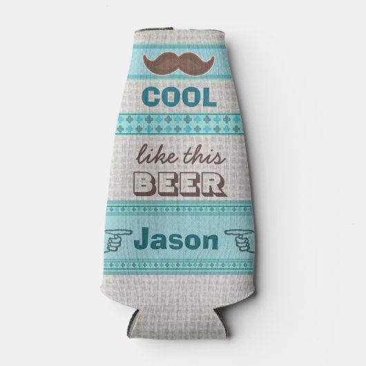 Aangepaste  Hipster Mustache Bottle Cooler (Voorkant)