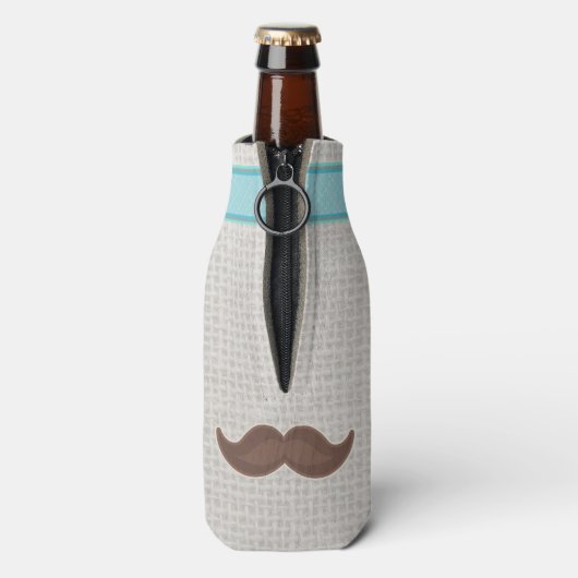 Aangepaste  Hipster Mustache Bottle Cooler (Fles Achterkant)