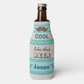 Aangepaste  Hipster Mustache Bottle Cooler (Fles Voorkant)