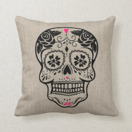 Aangepaste hipster Sugar Skull Kussen