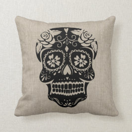 Aangepaste hipster Sugar Skull Kussen