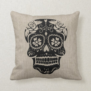 Aangepaste hipster Sugar Skull Kussen