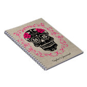 Aangepaste hipster Sugar Skull Notitieboek (Rechterzijde)