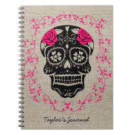 Aangepaste hipster Sugar Skull Notitieboek