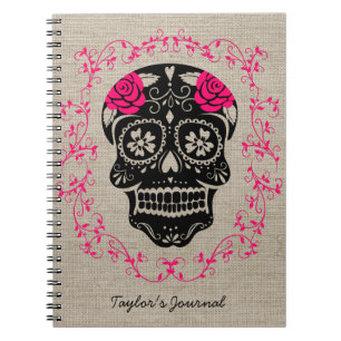 Aangepaste hipster Sugar Skull Notitieboek
