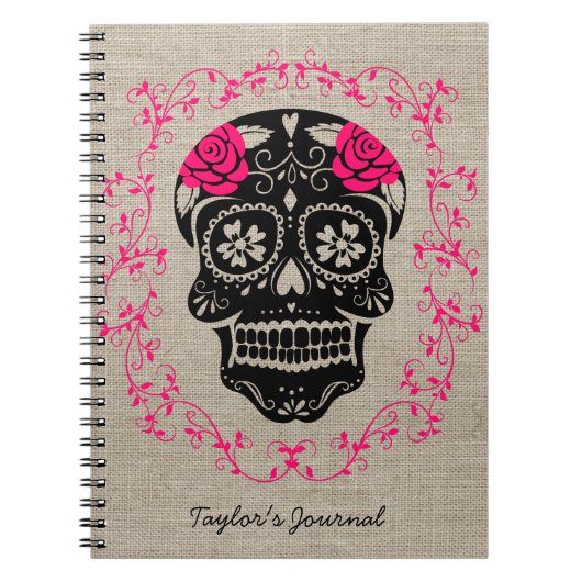 Aangepaste hipster Sugar Skull Notitieboek (Voorkant)
