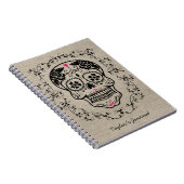 Aangepaste hipster Sugar Skull Notitieboek (Rechterzijde)