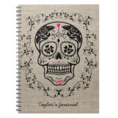 Aangepaste hipster Sugar Skull Notitieboek (Voorkant)