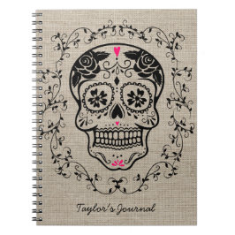 Aangepaste hipster Sugar Skull Notitieboek