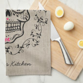 Aangepaste hipster Sugar Skull Theedoek (Quarter Fold)