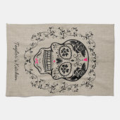 Aangepaste hipster Sugar Skull Theedoek (Horizontaal)