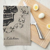 Aangepaste hipster Sugar Skull Theedoek (Quarter Fold)