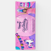 Aangepaste Hispanic Girl Foto Verjaardagsfeestje Spandoek (Verticaal)