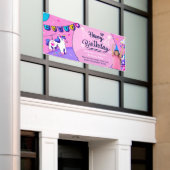 Aangepaste Hispanic meisje foto verjaardagsfeestje Spandoek (Buitenkant Gebouw)