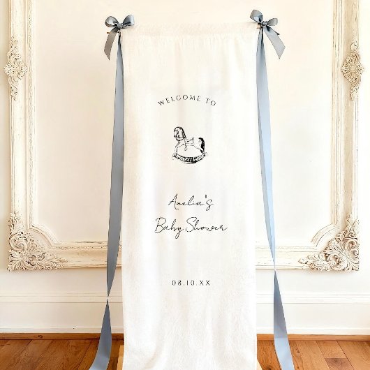 Aangepaste Hobbelpaard Baby Shower Welkom Spandoek