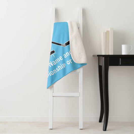 Aangepaste Hockey Blanket, uw KLEUREN en TEKST Sherpa Deken (In situ)