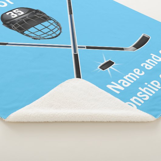 Aangepaste Hockey Blanket, uw KLEUREN en TEKST Sherpa Deken (3/4)