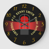 Aangepaste Hockey-klok met JOUW NAAM Grote Klok (Voorkant)