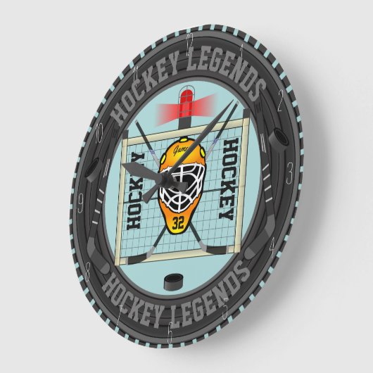 Aangepaste Hockey Legends Clock Grote Klok (Hoek)
