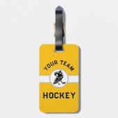 Aangepaste Hockey Naam Nummer Team Bag Label Geel Bagagelabel (Achterkant verticaal)