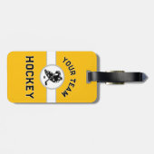 Aangepaste Hockey Naam Nummer Team Bag Label Geel Bagagelabel (Achterkant horizontaal)