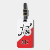 Aangepaste Hockey Naam Nummer Team Bag Label Rood Bagagelabel (Voorkant verticaal)