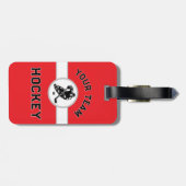 Aangepaste Hockey Naam Nummer Team Bag Label Rood Bagagelabel (Achterkant horizontaal)