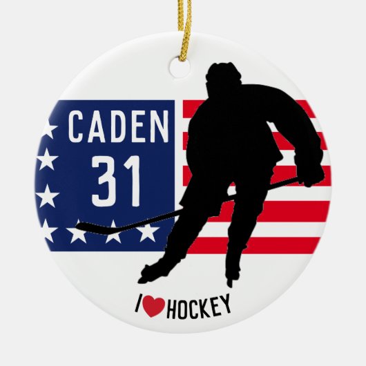 Aangepaste Hockey Ornament (Voorkant)