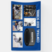 Aangepaste Hockey Photo Collage Team Name Jouw tek Spandoek (Verticaal)