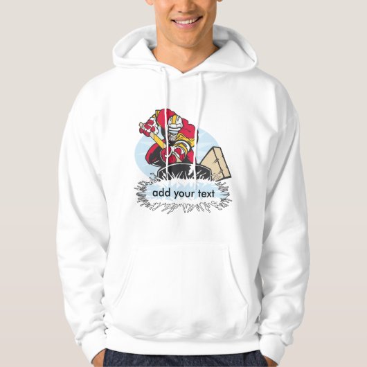 Aangepaste Hockey Player Hoodie (Voorkant)