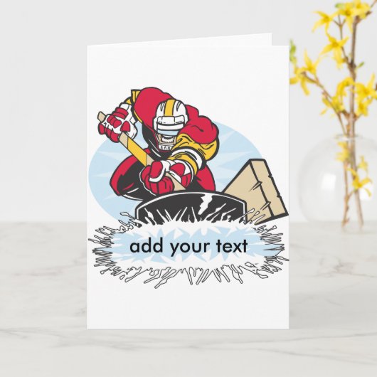 Aangepaste Hockey Player Kaart (Gele Bloem)