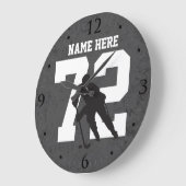 Aangepaste Hockey Player Name Number Dark Grey Grote Klok (Hoek)