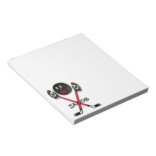 Aangepaste Hockey Player Notitieblok (Schuin)