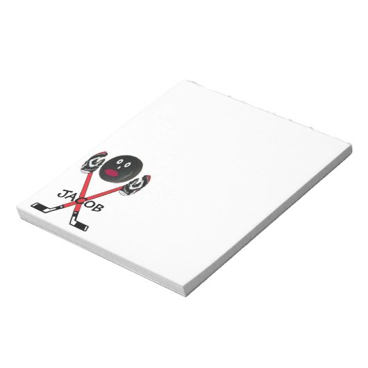 Aangepaste Hockey Player Notitieblok (Linkerzijde)