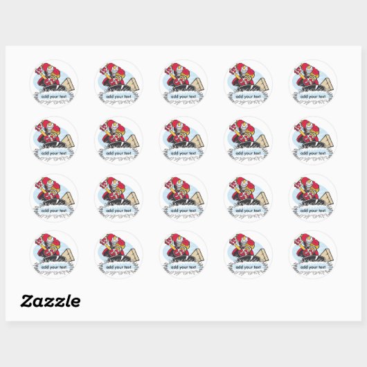 Aangepaste Hockey Player Ronde Sticker (Vel)