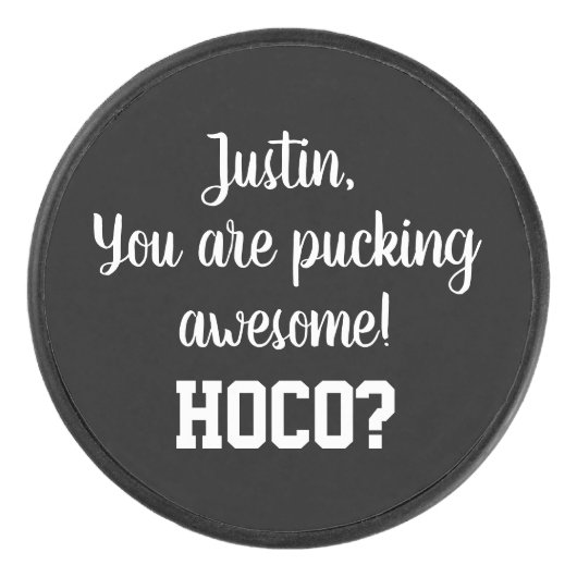 Aangepaste hockey puck met Hoco Prom-aanvraag (Voorkant)