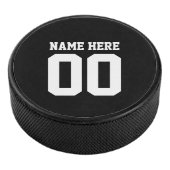 Aangepaste hockey puck met jersey nummer en naam (3/4)