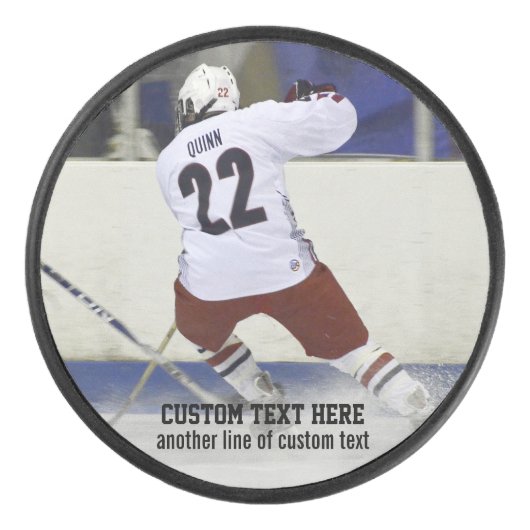 Aangepaste Hockey Puck toevoegen Fotospeler, teamn (Voorkant)