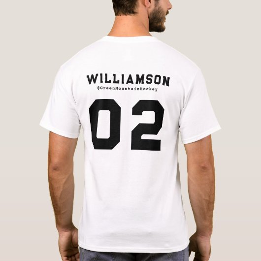 Aangepaste Hockey School Club League Naam Nummer T-shirt (Achterkant)