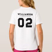 Aangepaste Hockey School Club League Naam Nummer T-shirt (Achterkant)