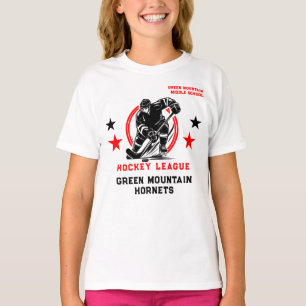 Aangepaste Hockey School Club League Naam Nummer T-shirt