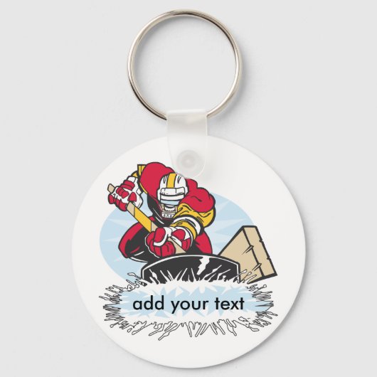 Aangepaste Hockey Speler Sleutelhanger (Voorkant)