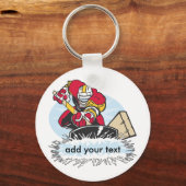 Aangepaste Hockey Speler Sleutelhanger (Voorkant)
