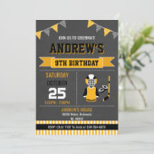 Aangepaste Hockey Sport Verjaardag Uitnodiging (Staand voorkant)